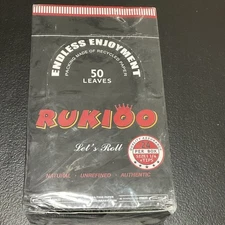 Rukioo Ultra-Thin Rolling Papers Tips Natural Arabic Gum 50 Leaves 24 Pack Box