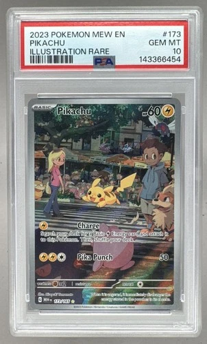 454 Pikachu 2023 Pokemon Scarlet Violet 151 MEW EN #173 Illustration Rare PSA 10