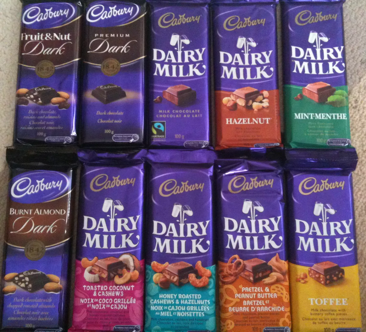 CADBURY DAIRY MILK KING SIZE CANADIAN CHOCOLATE CANDY BARS MANY FLAVOURS