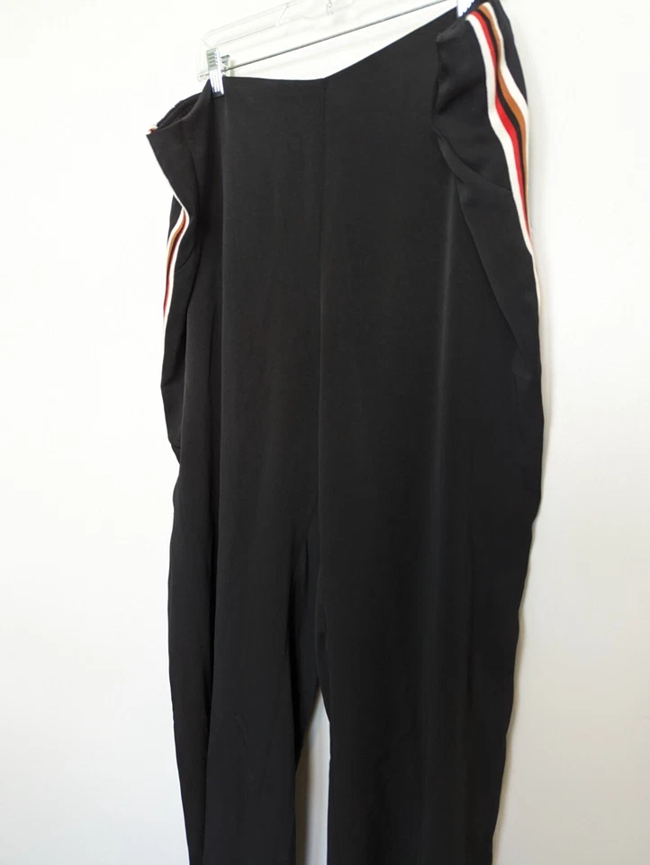 МЯГКОЕ ОКРУЖЕНИЕ широкие брюки женщин плюс размер 3 X черный тянуть на полоски комфорта - Изображение 2 из 4