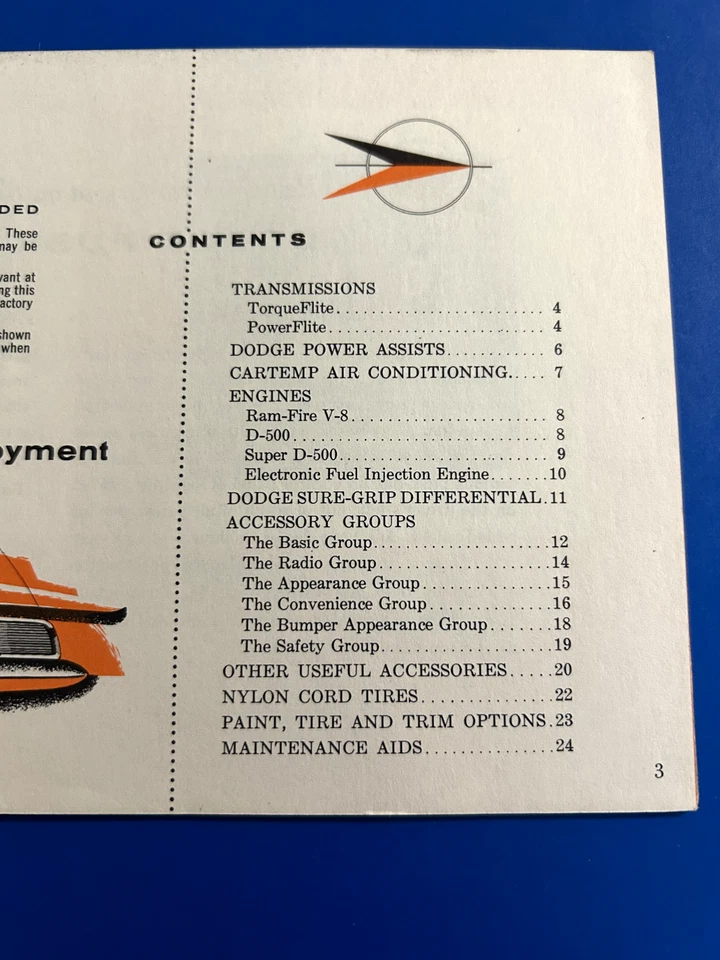 Accesorios de motor Aids To Happy para Dodge Swept-Wing 58 folleto de ventas RARO Foto 3 de 4