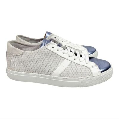 Womens Leather Low Top Lace Up Sneakers White size