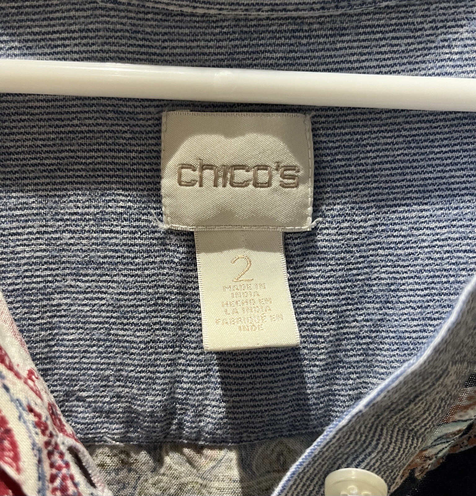 Chico's Button Up Paisley Patchwork Print Shirt B… - image 3