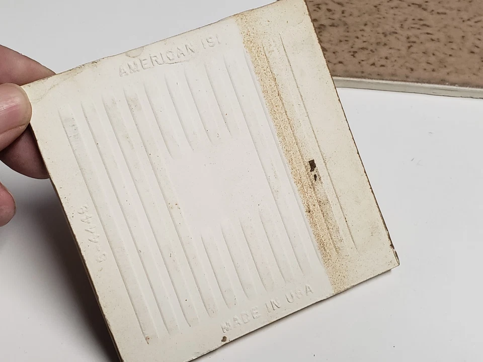 复古 9 AO 美国陶瓷瓷砖乡村深棕褐色纹理牛鼻 4 1/4 NOS — 第 3/4 张图片