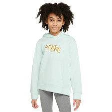 Nike Girls Sportswear Fleece FZ Hoodie in Barely Green, Size M, DC7097-394
