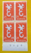 Italia Repubblica 1958 Quartina Nuova MVLH* con singolo bollo varietà - 838 Da