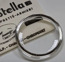NOS Stella Round Armored Watch Crystal WRA-B / Extra Wide - Chrome Tension Ring
