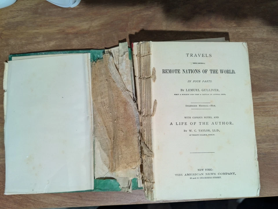 1885 Rare Victorian Book - Gulliver's Travels and Baron Munchausen, Illustrated  - Image 2 of 4