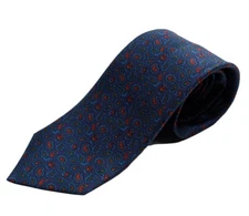 DRAKE'S London tie (24110-01)  fine pattern print Blue