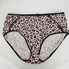 Adrienne Vittadini Womens Leopard Print Microfiber Briefs Panties Plus Size 2X
