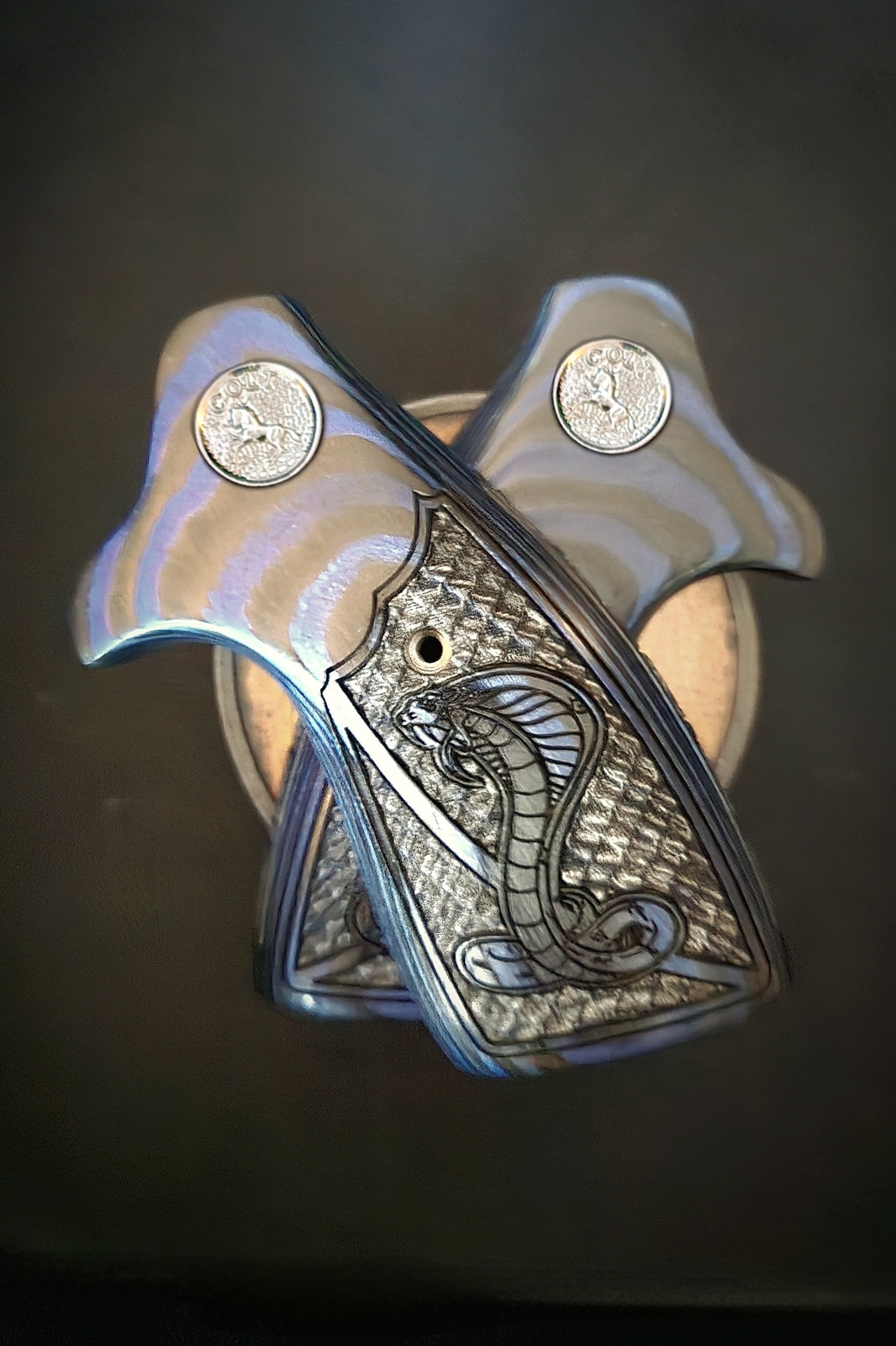 Colt King Cobra 2019-2025 Ext Target Grip "Double Dragons" Inset Cobra Opt Top