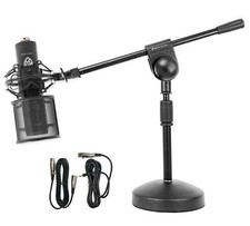 Rockville RCM PRO Studio/Recording Podcast Condenser Microphone Desk Stand/Boom