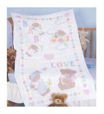 Jack Dempsey Needle Art Baby Loves Bears Crib Quilt Top
