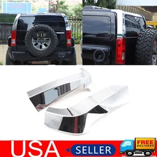 ABS Silver Pair Rear D Pillar  Corner Moldings Cover Fit For Hummer H3 2005-2009