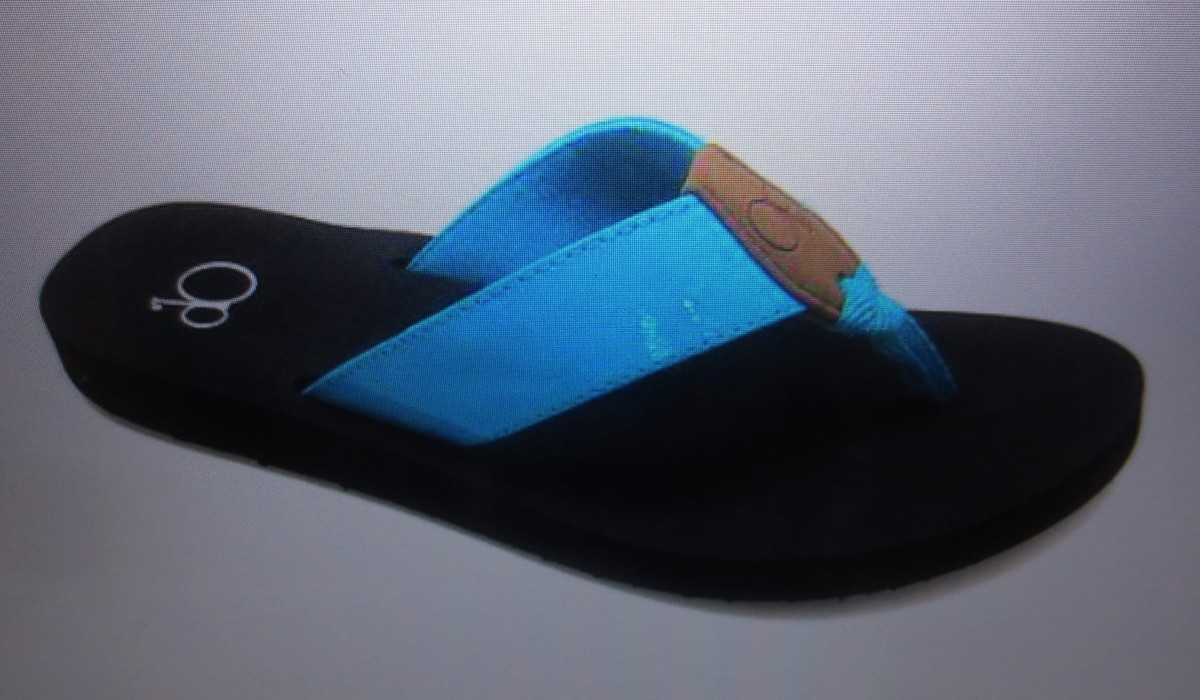 NEW Girl Kid Size 11-12 or Youth 4-5 OP Ocean Pacific Blue Flip Flops  Sandals