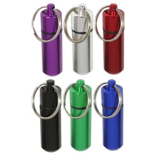 Gift Idea 5pc Water Resistant Small Pill Containers w/ Keychain Geocaching Tool - Bild 1 von 2