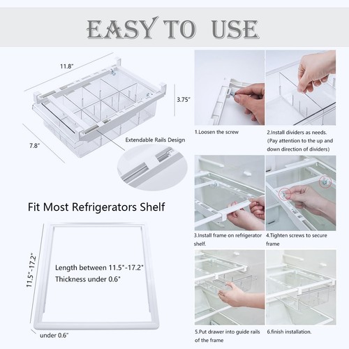 Refrigerator Organizer Bins - Clear Plastic Container Drawer for Egg Vegetabl... - Picture 5 of 5
