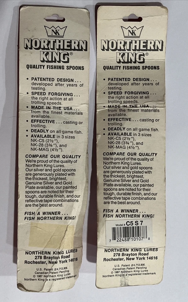 "Lote de 2 cucharas de pesca Northern King NK C5 2 1/2"" NUEVO EN STOCK" Foto 3 de 3