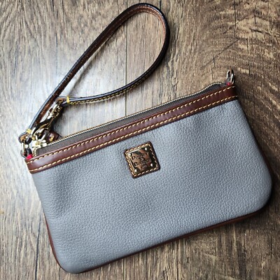 Dooney Bourke Pebble Grain Large Slim Wristlet Color: Taupe