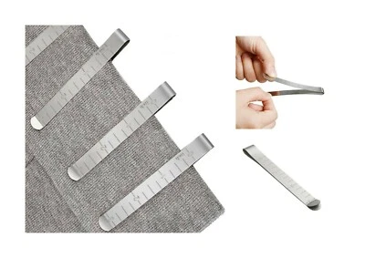 3 x Hemming Clips Hem Measurement Guide Stainless Steel Curtains Clothes Quilt - Image 1 of 4