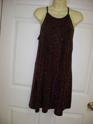 Rue 21 Junior Dress Size Medium Bronze Black Sparkly