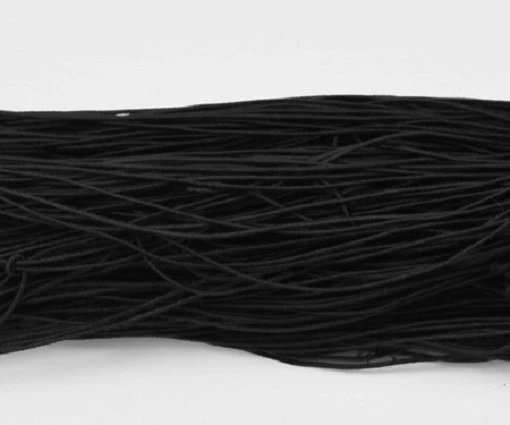 LOT d'environ 27m (env. 3 x 9m) FIL CORDON rond ELASTIQUE 1mm NOIR perles bijoux