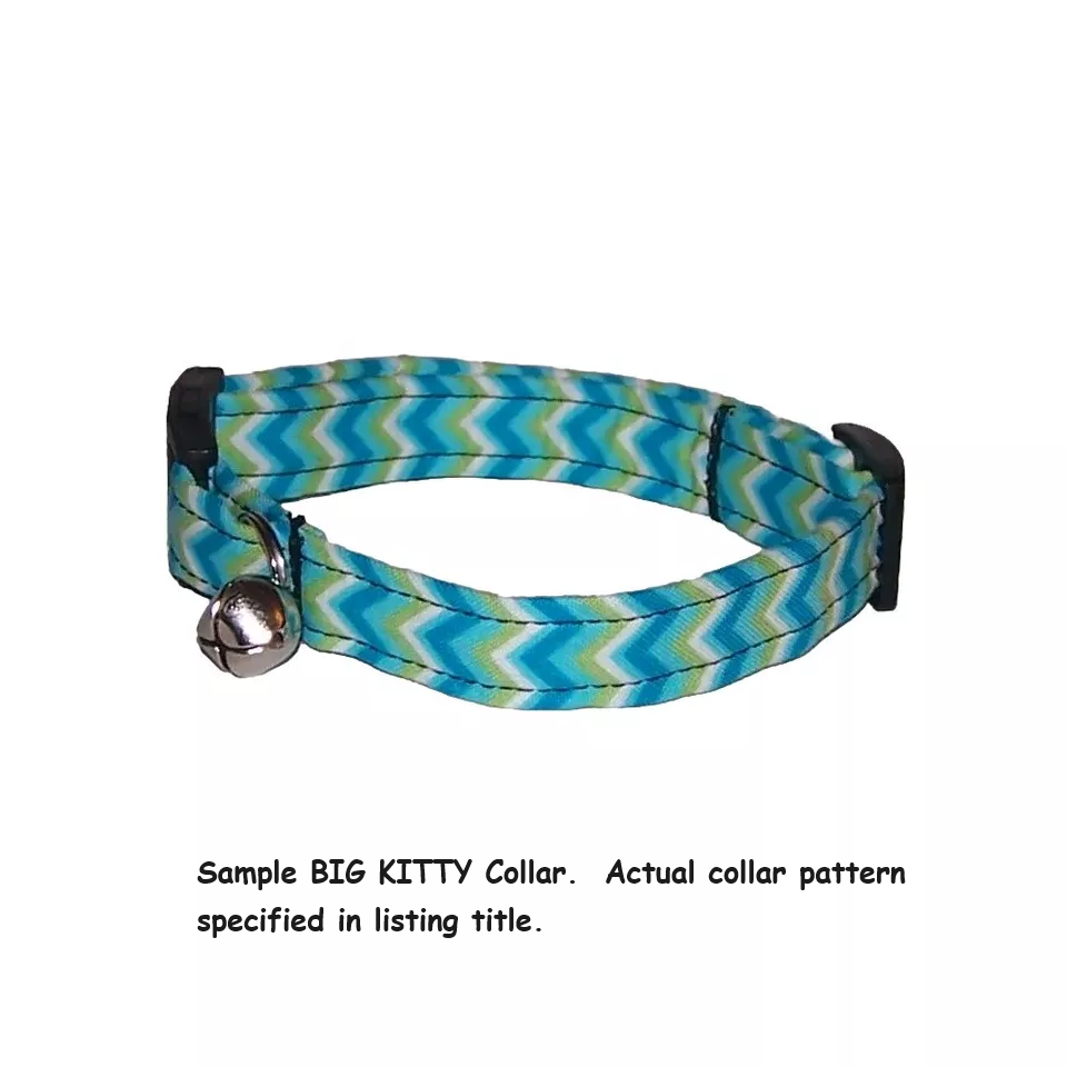 Wet Nose Designs BIG KITTY CAT COLLAR 5/8" Wide Stylin Black & White