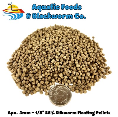 44-lbs  25% Silkworm Floating Koi & Pond Fish Pellets.  Apx 3mm
