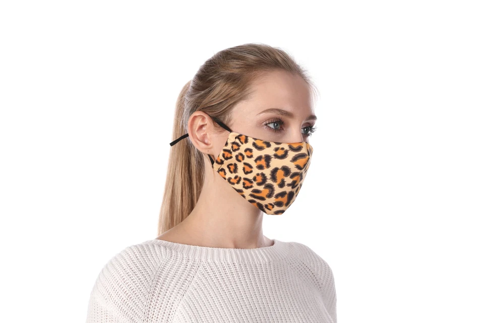Fashion Print Leopard Face Mask Cover Reusable Washable Filter Pocket 2 Filters - Image 3 of 4