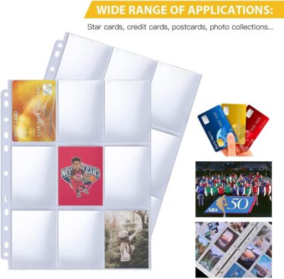 Baseball Card Sleeves For Binder Trading Card Binder Pages 18 Pocket Sheets, 50-Pack (900 Pockets Total), Crystal Clear Top-Loading Baseball Card Protector Sheets Baseball Card Sleeves For Binder Trading Card Binder Pages 18 Pocket Sheets, 50-Pack (900 Pockets Total), Crystal Clear Top-Loading Baseball Card Protector Sheets