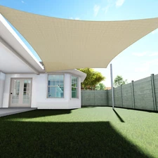 Sun Shade Sail Canopy Rectangle Sand UV Block Sunshade For Backyard Deck Outdoor