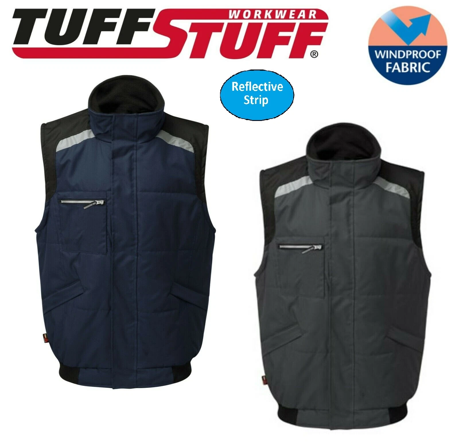 Tuffstuff Bodywarmer Mens Pro Work Gilet Jacket Windproof Hard Wearing