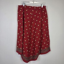 Ralph Lauren 90s y2k Vintage Red Calico Kerchief Floral Western boho Skirt Sz 14