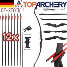 Bogenschießen Takedown 57 Zoll RH/LH Recurvebogen 12×30" SP500 Carbonpfeil Jagd