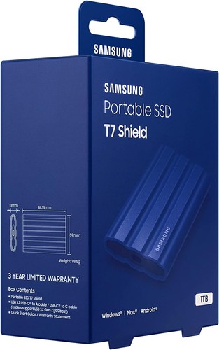 Samsung T7 Shield Portable SSD 1 TB - USB 3.2 Gen.2 External SSD Blue (MU-PE1T0R - 第 10/10 張圖片
