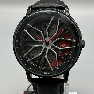 Sanda Mens Watch 41mm Black Skeleton Dial Automatic Black Leather Sport 1107