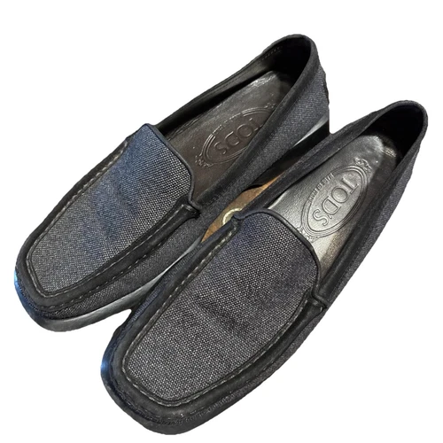 Mocassini Mocassini da Guida Tod’s 36.5 Uomo Nero in Tweed Scarpe Made in Italy US 4