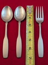 Oneida Community PAUL REVERE Stainless 2-Soup Spoons, 1-Salad Fork Flatware