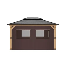 Gazebo Curtains 10'x12' Gazebo Universal Replacement Privacy Curtains with Mo...