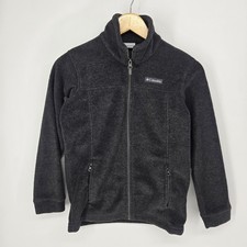Columbia Fleece Jacket Boys Medium 10/12 Charcoal Gray Steens Mountain Full Zip