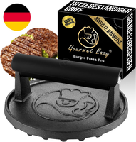 Gourmet Easy Burgerpresse Gusseisen Antihaft | GroßEr Burger Smasher (Ø15Cm) Mit