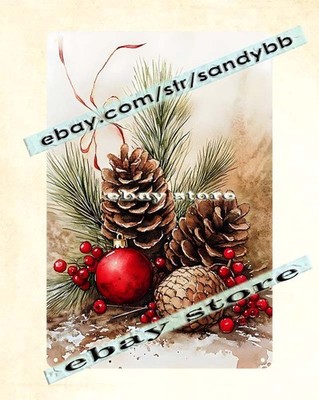 rustic lodge style Pine Cones tin sign natural decor