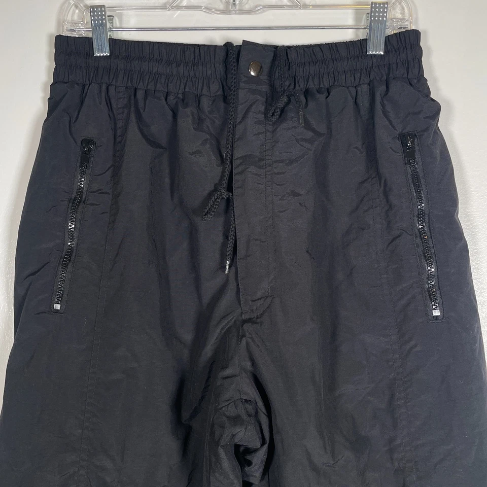 Ski Gear Snow Pants Men Large Black 100% Drawstring Waist Zippered Pockets - Image 3 of 4