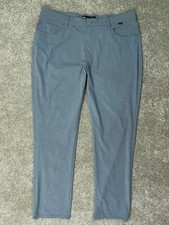 Travis Mathew Pants Men's 38x32 Gray Striped Straight Performance Golf Chino