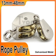 Strong Lifting Single / Double Line Wire Rope Pulley 13mm-48mm Galvanised Metal