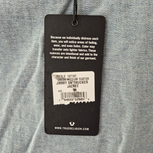 True Religion Jimmy SN Trucker Jacket | Size M | Light Blue | Stretch Denim - Picture 13 of 14