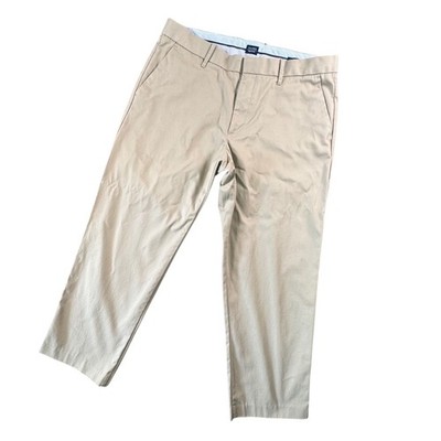 GAP Mens Relaxed Fit Khakis Tan Flat Front Tailored Chino Pants 34x29 Normcore