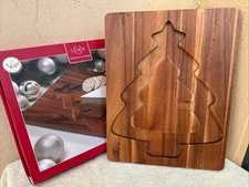 Lenox Wood Board Christmas Tree Cracker / Cheese Board 14" New in Box