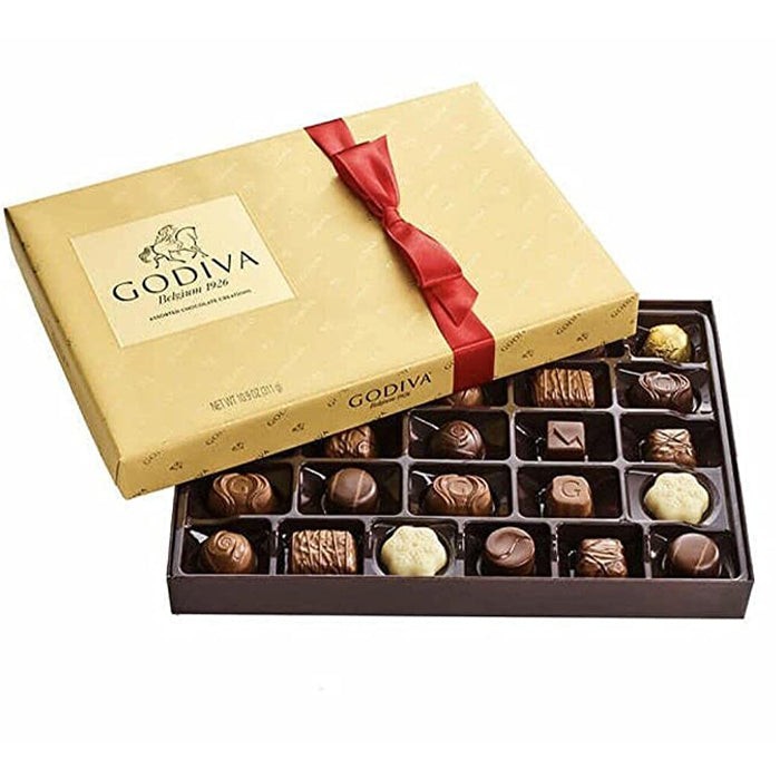 Caja de regalo Godiva Belgium Goldmark surtida creaciones de chocolate 11,3 oz, caducidad 26/07