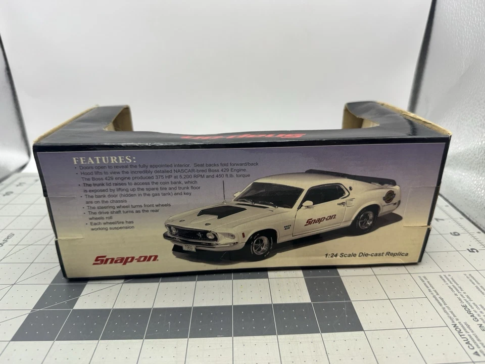 Herramientas a presión escala 1/24 1969 Ford Mustang Boss 429 Hot August Nights raro Foto 3 de 4